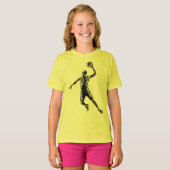 Basketball Player Slam Dunk Dunkles Design T-Shirt (Vorne ganz)