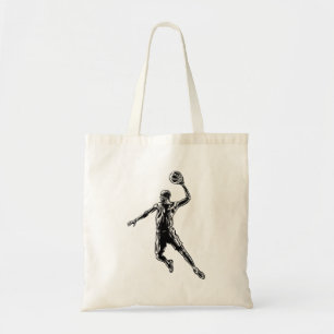 Basketball Player Slam Dunk Dunkles Design Tragetasche