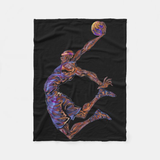 Basketball Player Slam Dunk Fleecedecke (Vorderseite)
