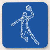 Basketball Player Slam Dunk Lichtdesign Getränkeuntersetzer (Vorderseite)