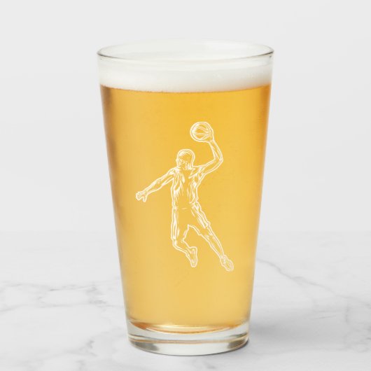 Basketball Player Slam Dunk Lichtdesign Glas (Vorne (Gefüllt))
