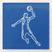 Basketball Player Slam Dunk Lichtdesign Glasuntersetzer (Vorderseite)