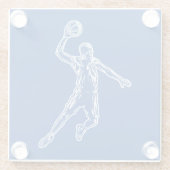 Basketball Player Slam Dunk Lichtdesign Glasuntersetzer (Rückseite)