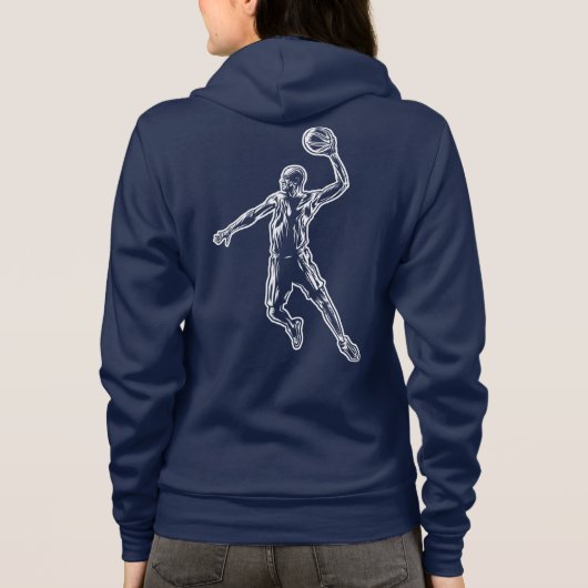 Basketball Player Slam Dunk Lichtdesign Hoodie (Rückseite)