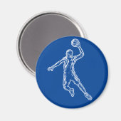 Basketball Player Slam Dunk Lichtdesign Magnet (Vorderseite/Rückseite)