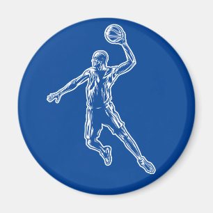 Basketball Player Slam Dunk Lichtdesign Magnet