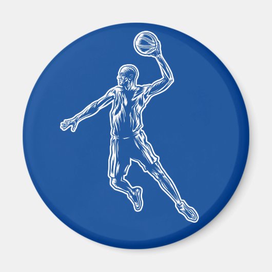 Basketball Player Slam Dunk Lichtdesign Magnet (Vorne)