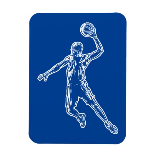 Basketball Player Slam Dunk Lichtdesign Magnet (Vertikal)