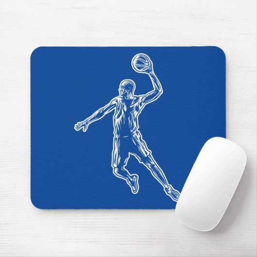 Basketball Player Slam Dunk Lichtdesign Mousepad (Mit Mouse)
