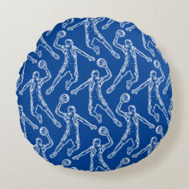 Basketball Player Slam Dunk Lichtdesign Rundes Kissen