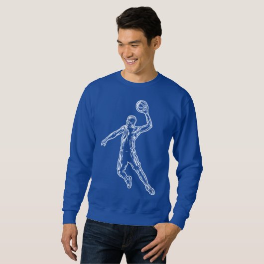 Basketball Player Slam Dunk Lichtdesign Sweatshirt (Vorne ganz)