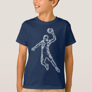 Basketball Player Slam Dunk Lichtdesign T-Shirt
