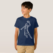 Basketball Player Slam Dunk Lichtdesign T-Shirt (Vorne ganz)