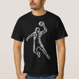 Basketball Player Slam Dunk Lichtdesign T-Shirt