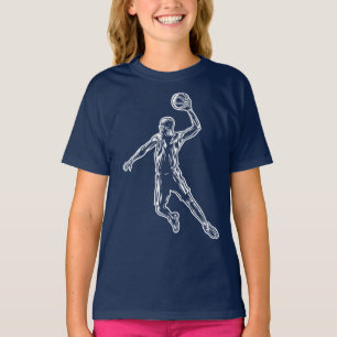 Basketball Player Slam Dunk Lichtdesign T-Shirt