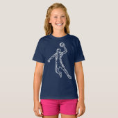 Basketball Player Slam Dunk Lichtdesign T-Shirt (Vorne ganz)