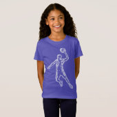Basketball Player Slam Dunk Lichtdesign T-Shirt (Vorne ganz)