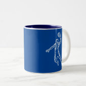 Basketball Player Slam Dunk Lichtdesign Zweifarbige Tasse (VorderseiteRechts)