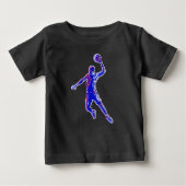 Basketball Player Slam Dunk, Rot und Blau Design Baby T-shirt (Vorderseite)