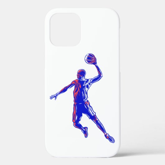 Basketball Player Slam Dunk, Rot und Blau Design Case-Mate iPhone Hülle (Rückseite)