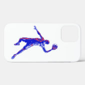 Basketball Player Slam Dunk, Rot und Blau Design Case-Mate iPhone Hülle (Rückseite (Horizontal))