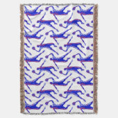 Basketball Player Slam Dunk, Rot und Blau Design Decke (Vorderseite Vertikal)