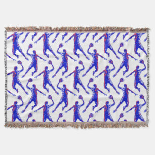 Basketball Player Slam Dunk, Rot und Blau Design Decke