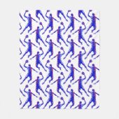 Basketball Player Slam Dunk, Rot und Blau Design Fleecedecke (Vorderseite)