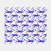Basketball Player Slam Dunk, Rot und Blau Design Fleecedecke (Vorderseite (Horizontal))