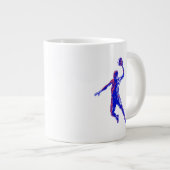 Basketball Player Slam Dunk, Rot und Blau Design Jumbo-Tasse (Vorderseite Rechts)