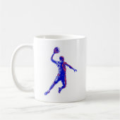Basketball Player Slam Dunk, Rot und Blau Design Kaffeetasse (Links)