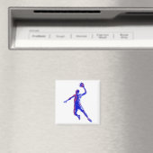 Basketball Player Slam Dunk, Rot und Blau Design Magnet (In Situ (Geschirrspüler))