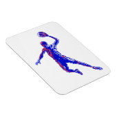 Basketball Player Slam Dunk, Rot und Blau Design Magnet (Rechte Seite)