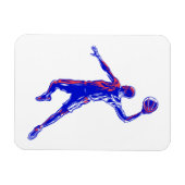 Basketball Player Slam Dunk, Rot und Blau Design Magnet (Horizontal)