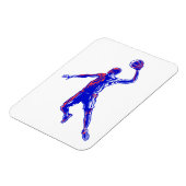 Basketball Player Slam Dunk, Rot und Blau Design Magnet (Linke Seite)