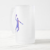 Basketball Player Slam Dunk, Rot und Blau Design Mattglas Bierglas (Vorderseite Links)