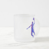 Basketball Player Slam Dunk, Rot und Blau Design Mattglastasse (VorderseiteRechts)