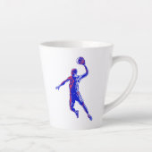 Basketball Player Slam Dunk, Rot und Blau Design Milchtasse (Rechts)