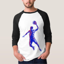 Basketball Player Slam Dunk, Rot und Blau Design