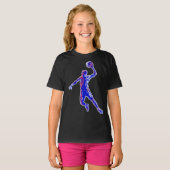 Basketball Player Slam Dunk, Rot und Blau Design T-Shirt (Vorne ganz)