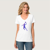 Basketball Player Slam Dunk, Rot und Blau Design T-Shirt (Vorderseite Vollansicht)