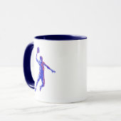 Basketball Player Slam Dunk, Rot und Blau Design Tasse (Vorderseite Links)