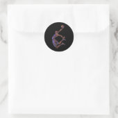 Basketball Player Slam Dunk Runder Aufkleber (Tasche)