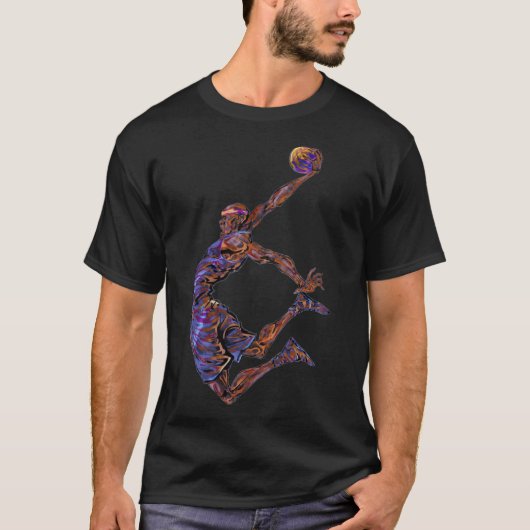 Basketball Player Slam Dunk T-Shirt (Vorderseite)