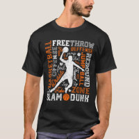 Basketball Player Slam Dunk Typografie Word Art Vi