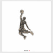 Basketball-Player-Slam mit Volltext Aufkleber (Blatt)