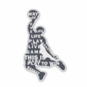 Basketball-Player-Slam mit Volltext Aufkleber (Vorderseite)