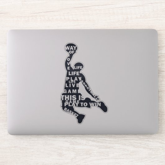 Basketball-Player-Slam mit Volltext Aufkleber (Computer)