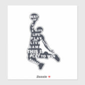 Basketball-Player-Slam mit Volltext Aufkleber (Blatt)