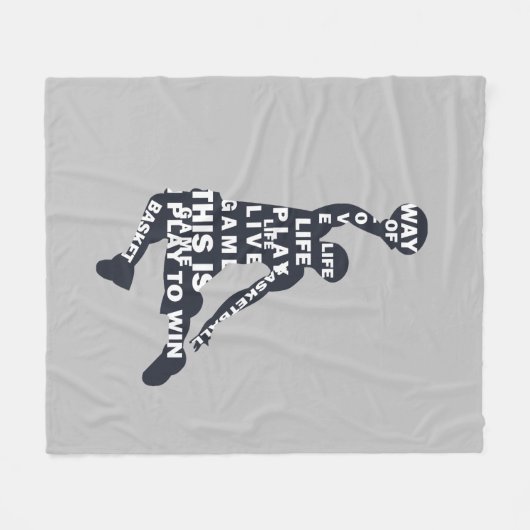 Basketball-Player-Slam mit Volltext Fleecedecke (Vorderseite (Horizontal))